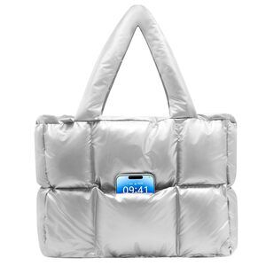 6691 Puffer Tote Bag , Lightweight Quilted Puffy Shoulder Handbag